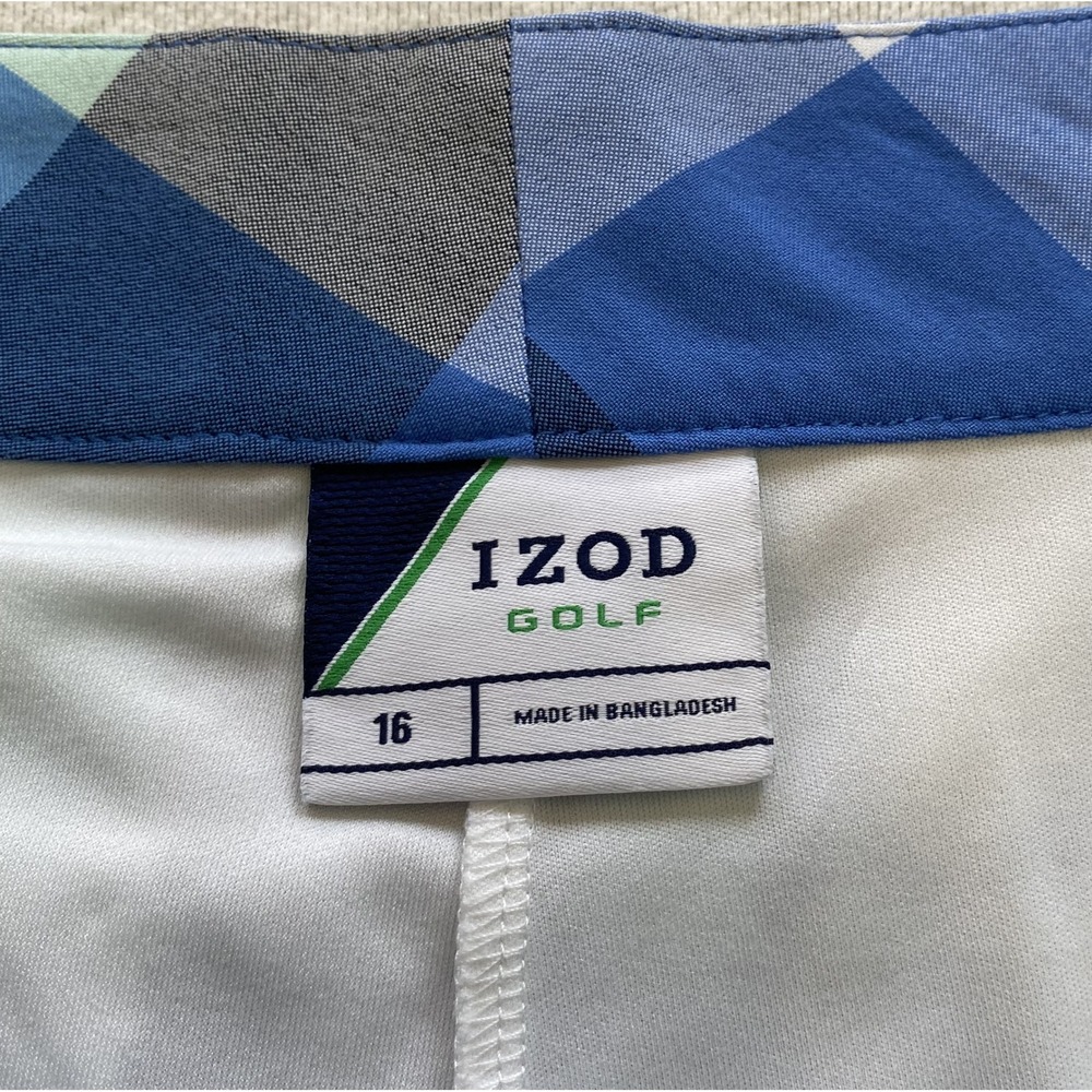 IZOD Golf Skort Womens Size 16 Blue Plaid Preppy Pull On Athletic Skirt Shorts - Picture 3 of 9